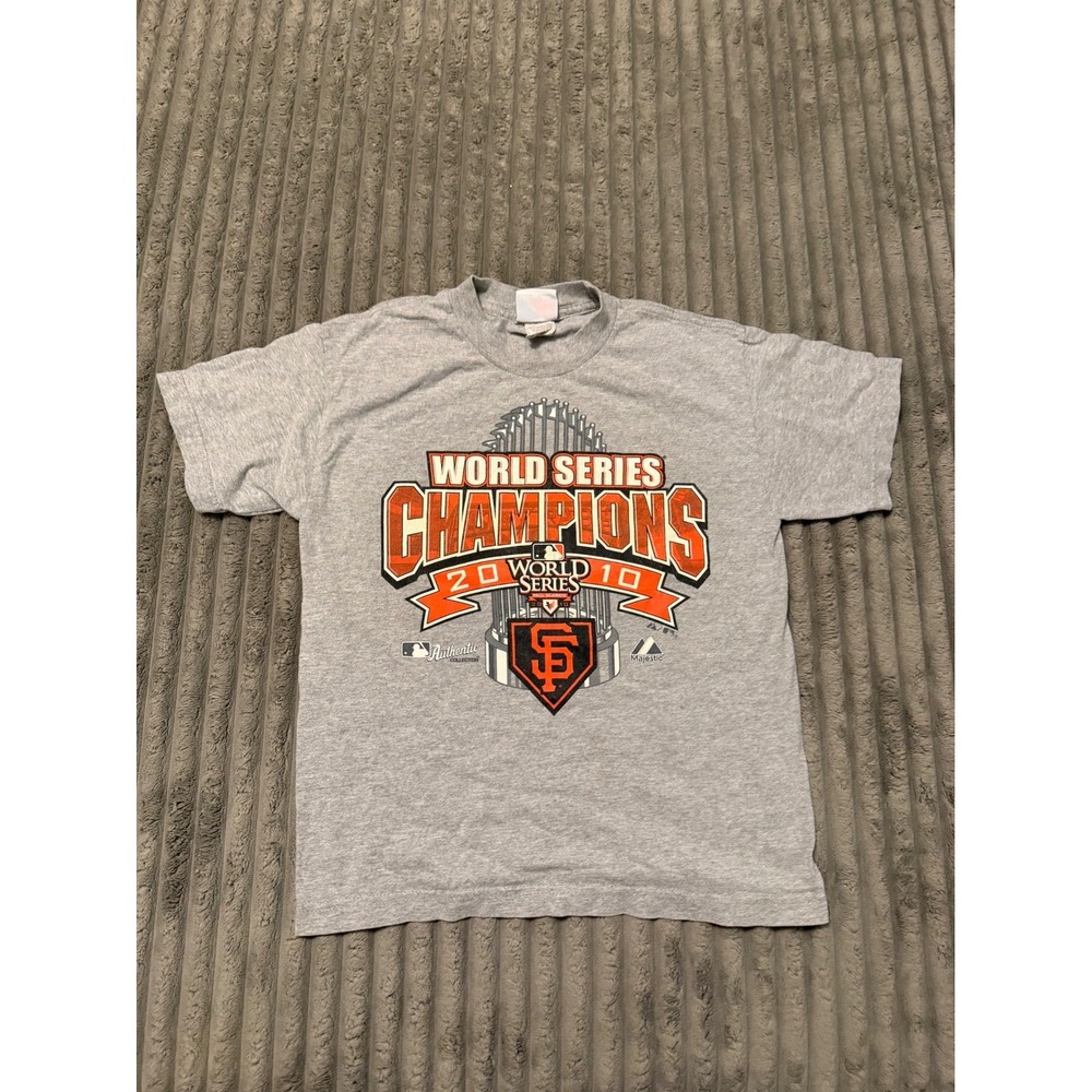 Majestic San Francisco Giants 2010 World Series Champions‎ Grey T-Shirt Mens M